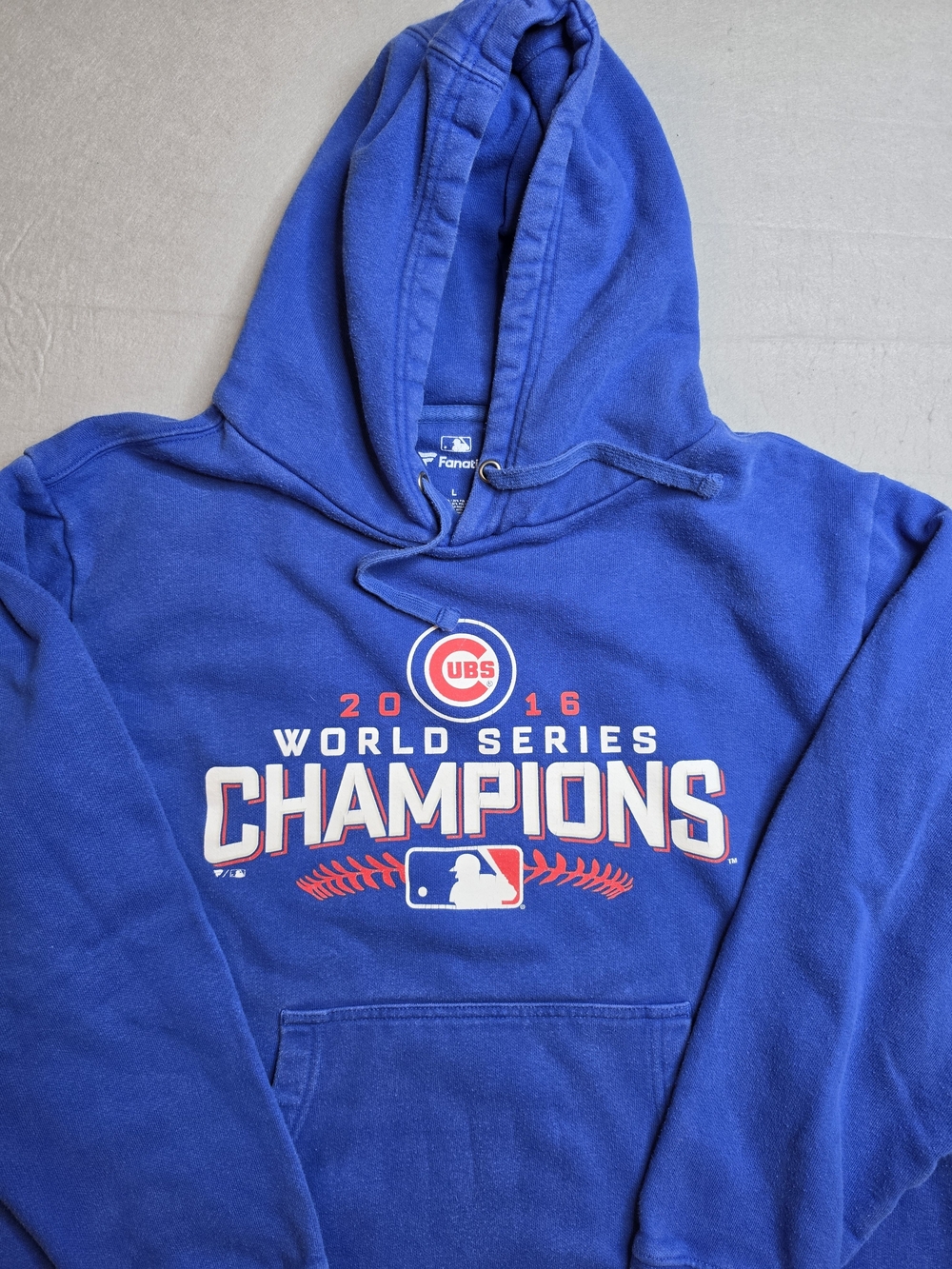 Fanatics Chicago Cubs 2016 World Series Champions Blue Hoodie Size L MLB